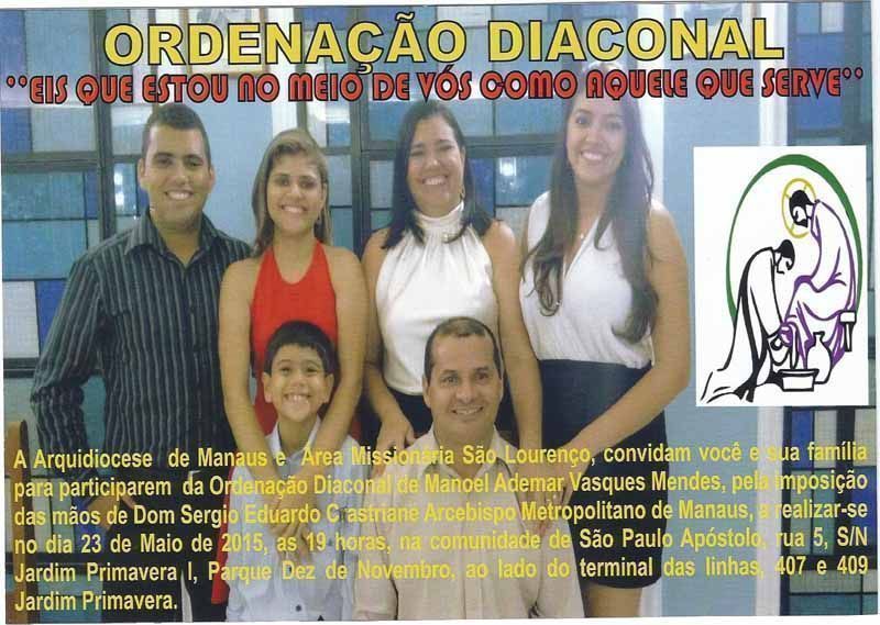 Arquidiocese de Manaus ganhará mais um diácono permanente