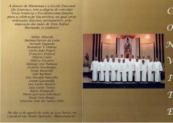 Ordenações diaconais da diocese de Blumenau (Brasil), SC