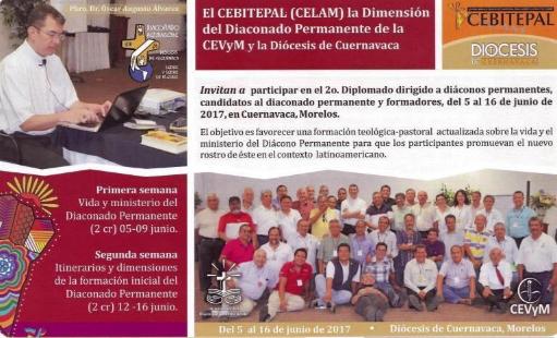 CEBITEPAL: Nueva convocatoria del curso de Diplomado en Teología del Diaconado 2017. Diócesis de Cuernavaca, México