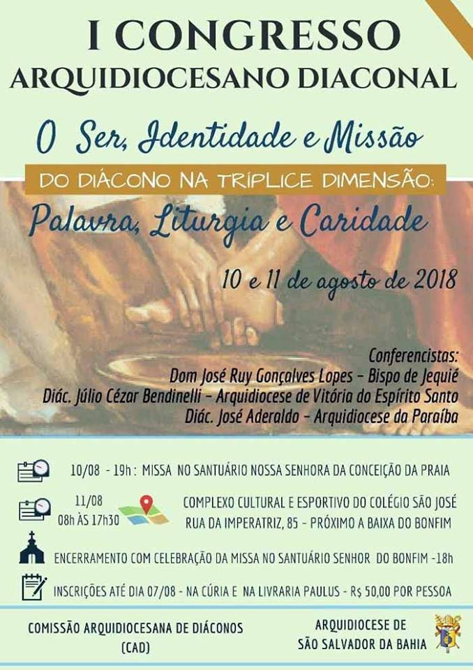 1º Congresso Arquidiocesano Diaconal   de Salvador, Bahia, Brasil