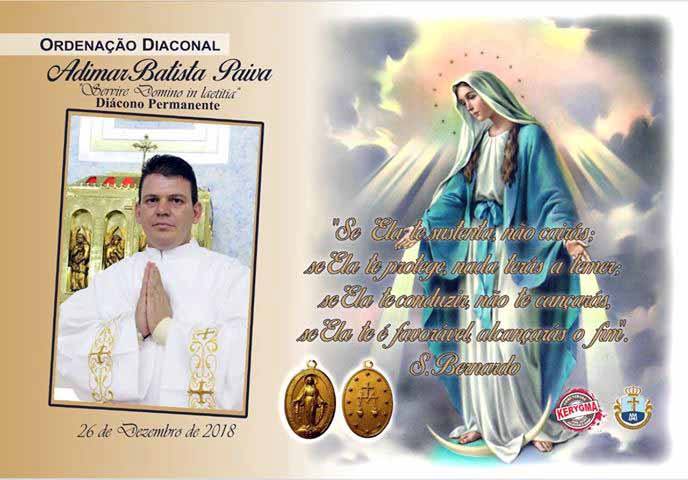 Convite de Ordenação Diaconal Permanente na Diocese de Penedo, AL, Brasil
