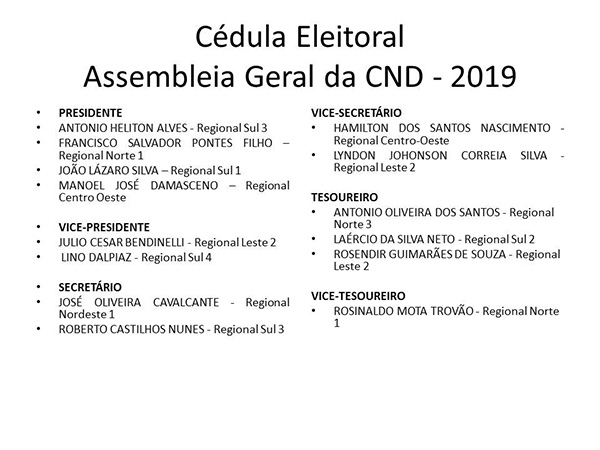CND apresenta a cédula eleitoral da Assembleia de Abril