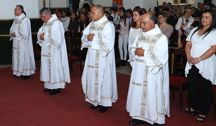 Cuatro primeros diáconos de la diócesis de Sonsón-Rionegro en COlombia