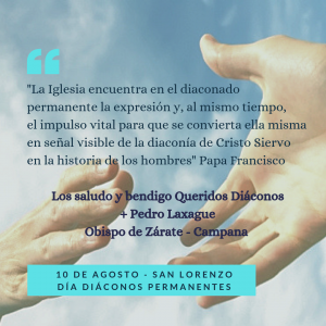 Saludo del Obispo de Zárate Campana -Argentina- a los Diáconos en su día