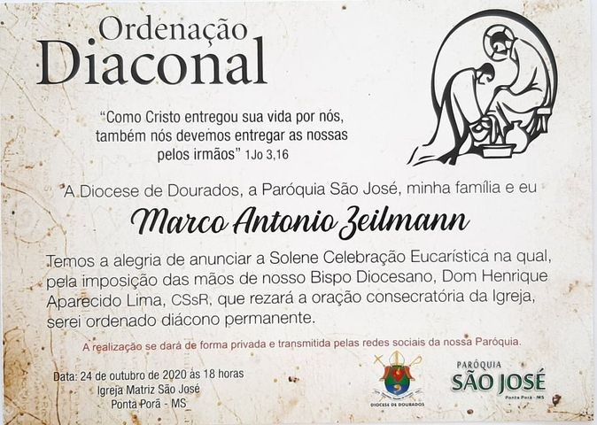 Ordenação Diaconal na Diocese de Dourados (MS, Brasil)