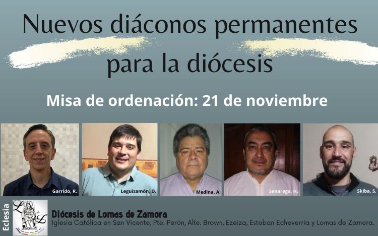 Dióceses de Lomas de Zamora -Argentina-: Cinco nuevos diáconos permanentes