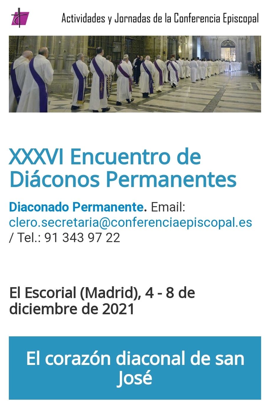 España: Anuncio del XXXVI Encuentro Nacional de Diaconado Permanente